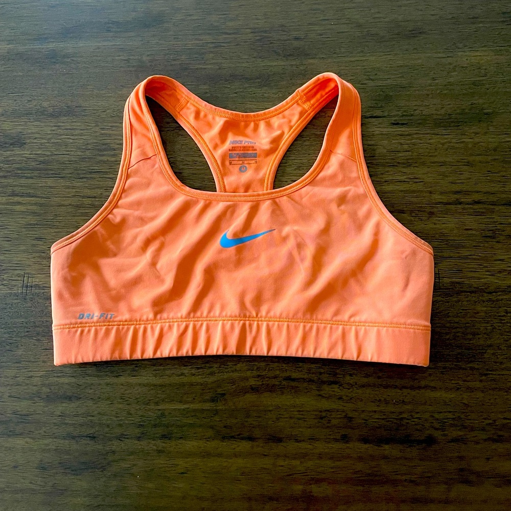 Orange Nike Dri-fit sports bra - medium - no pads